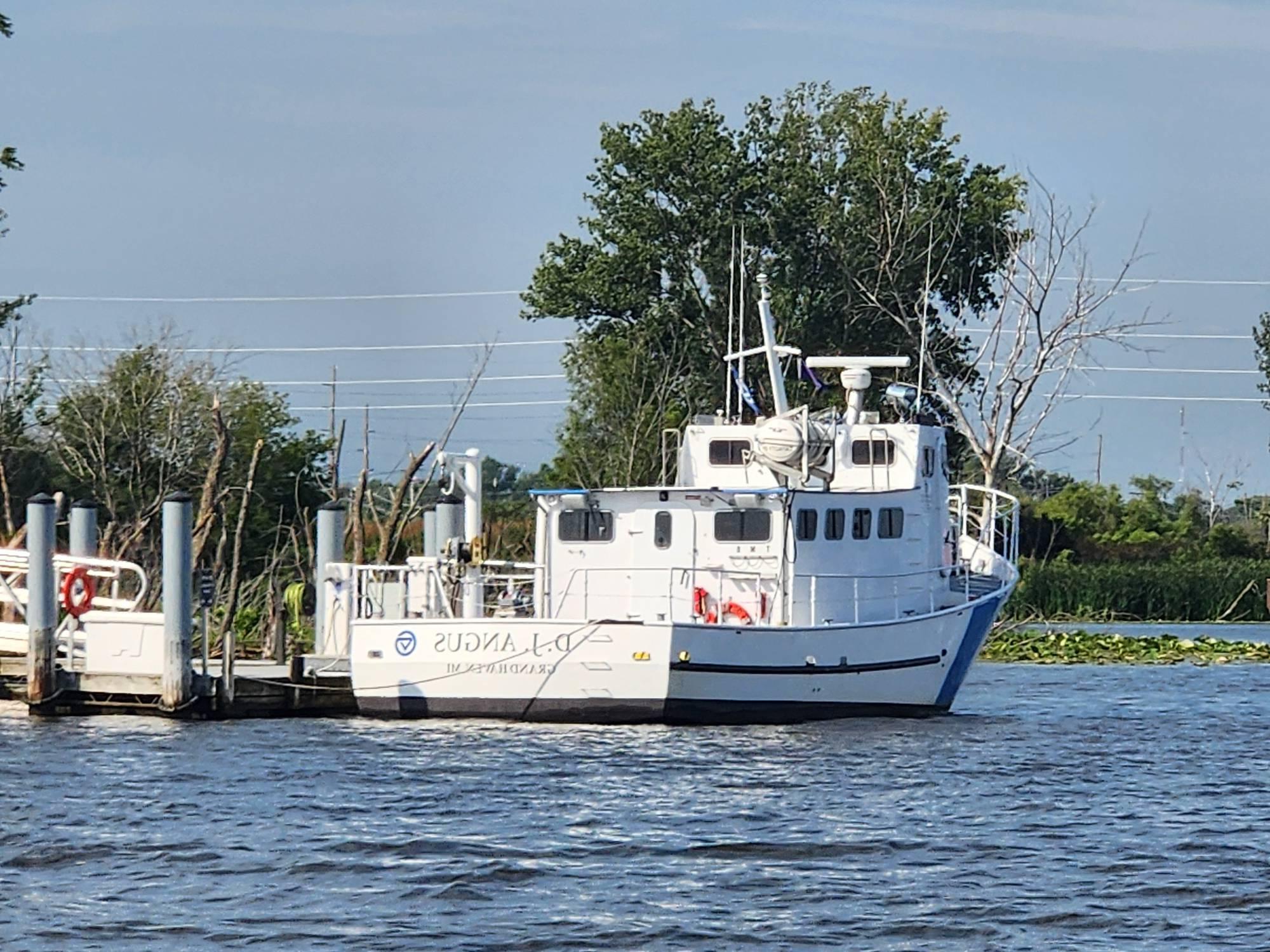 D.J. Angus at home port dock on Grand River